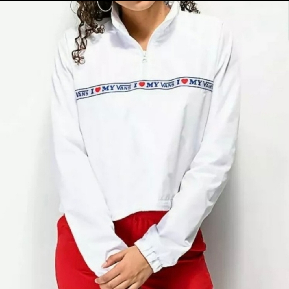 Vans My Vans Anorak White Women's Half Zip Jacket Size M